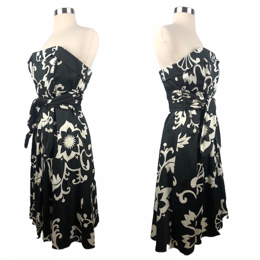 Bahari Strapless Fit & Flare Bow Dress Medium - Picture 2 of 4